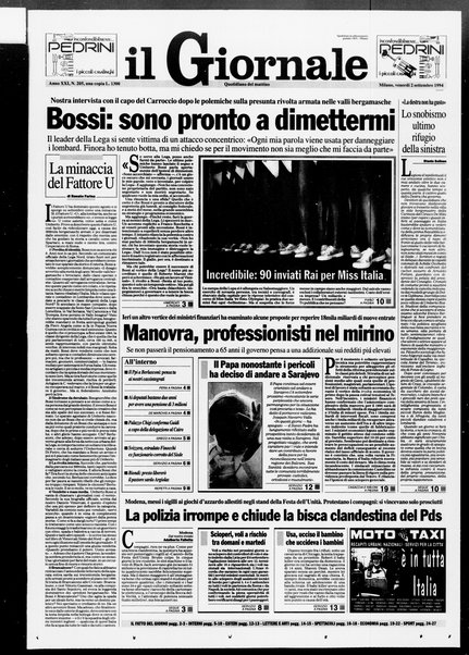 Il giornale : quotidiano del mattino